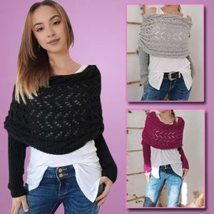 Gebreide sjaal met mouwen | KNITKA