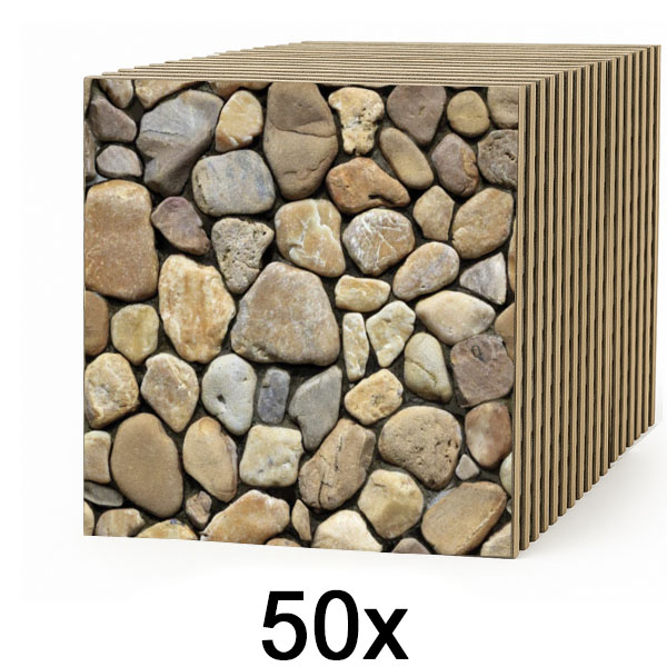 5x 3D wandtegels met steeneffect – peel & stick | STONEBLOCKS